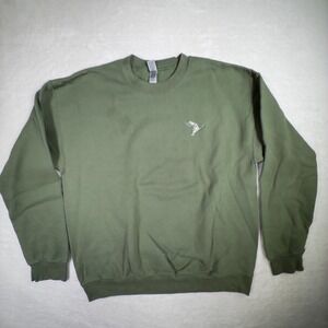 Gildan Heavy Blend Adult Small Green Duck Dog‎ Barstool Outdoors Sweatshirt